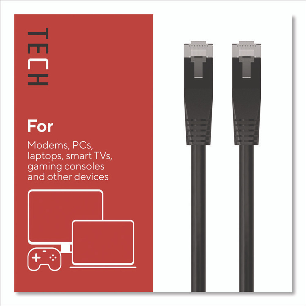 STAPLES BRANDS GROUP TECH ST62456 CAT6 Ethernet Cable, 14 ft, Black