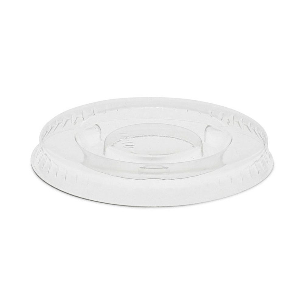 PACTIV EVERGREEN CORPORATION YLS1FR Plastic Portion Cup Lid, Fits 0.5 oz to 1 oz Portion Cups, Clear, 100/Sleeve, 25 Sleeves/Carton
