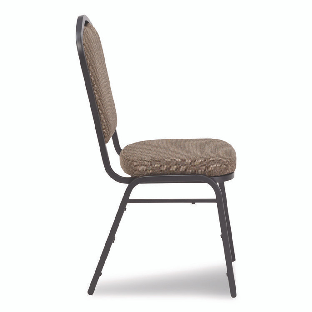 NATIONAL PUBLIC SEATING NPS® 9378BT2 9300 Series Deluxe Upholstered Stack Chair, Fabric, Supports 500 lb, 19" Seat Ht, Natural Taupe Seat/Back, Black Base, 2/Pack