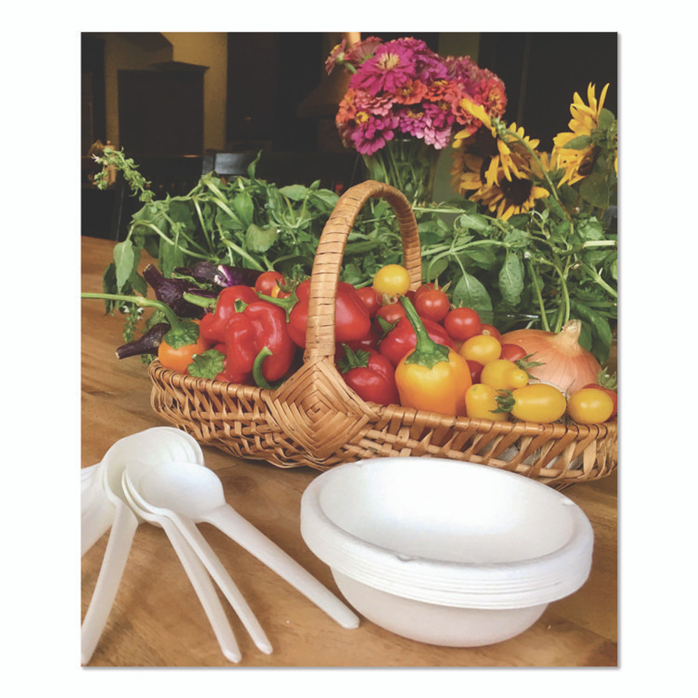 ECO-PRODUCTS,INC. EP-S014 Plantware Compostable Soup Spoon, Heavyweight, Plastic, White, 50/Pack, 20 Packs/Carton