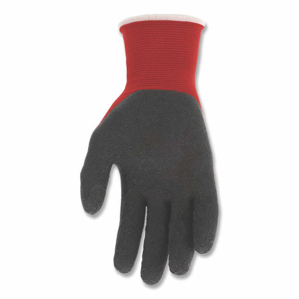 MCR SAFETY N9680M Ninja Flex Latex Coated Palm Gloves, EN388: 3131, 10" Long, Medium, Red/Gray, 12 Pairs