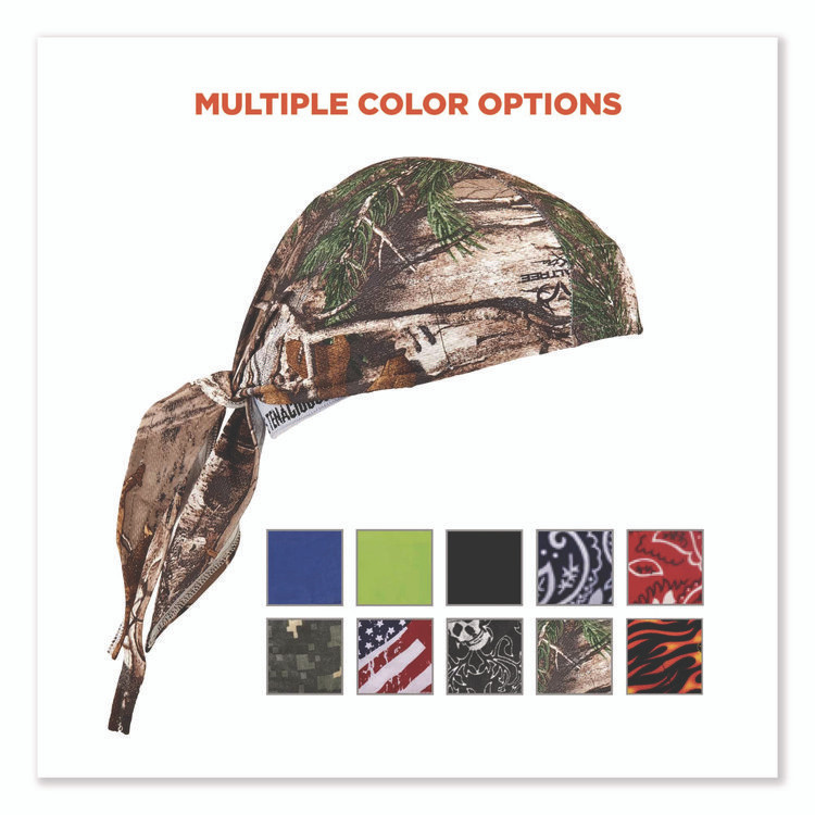 TENACIOUS HOLDINGS, INC. ergodyne® 12475 Chill-Its 6615 High-Performance Bandana Doo Rag with Terry Cloth Sweatband, One Size Fits Most, RealTree Xtra