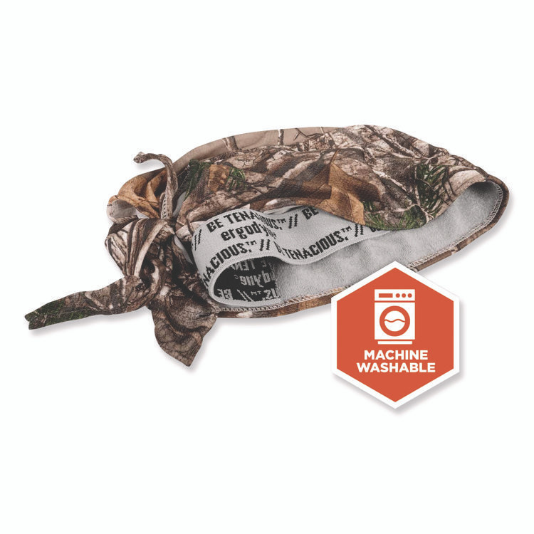 TENACIOUS HOLDINGS, INC. ergodyne® 12475 Chill-Its 6615 High-Performance Bandana Doo Rag with Terry Cloth Sweatband, One Size Fits Most, RealTree Xtra