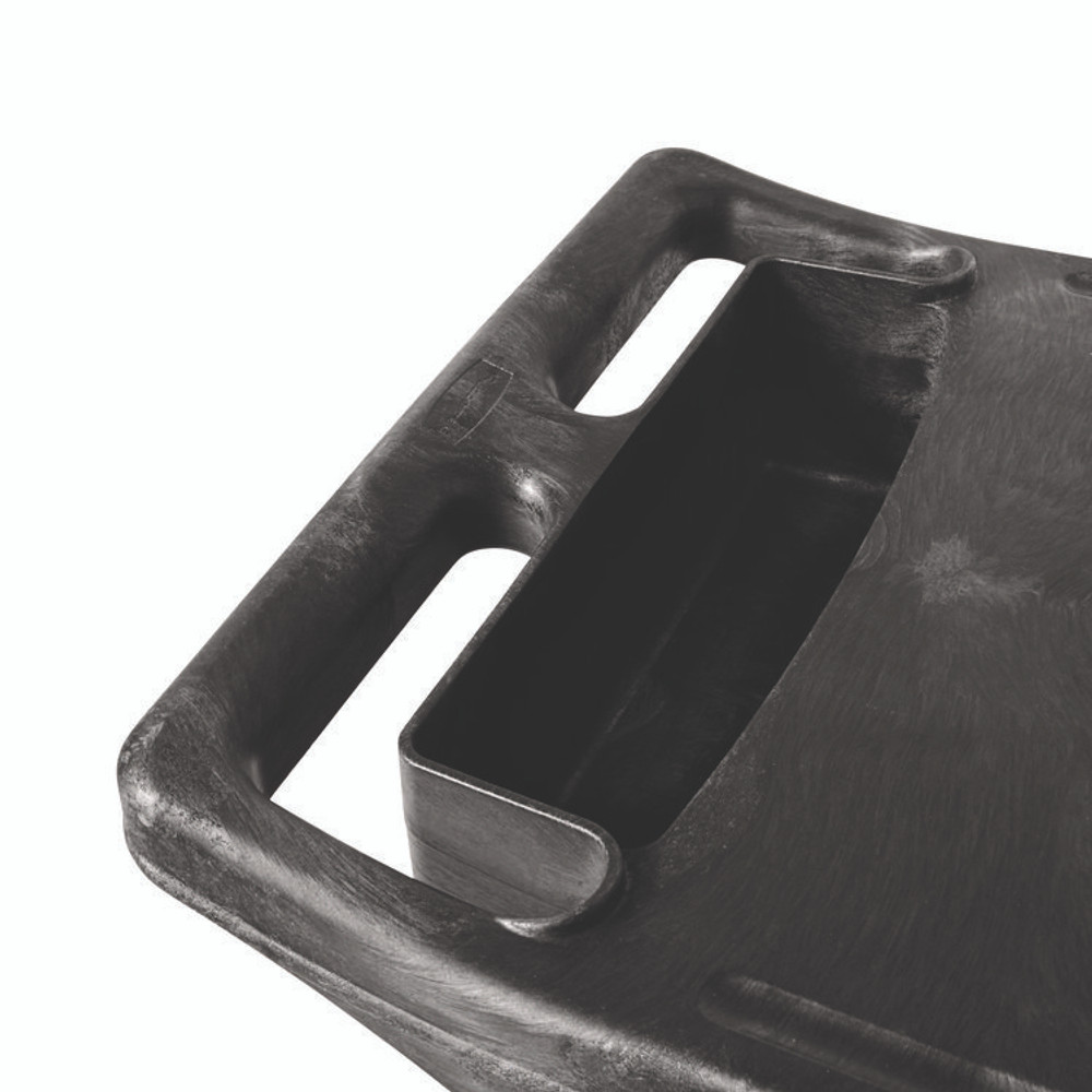 RUBBERMAID COMMERCIAL PROD. 6180-88 BLA Trades Cart with Locking Storage Area, Plastic, 2 Shelves, 2 Drawers, 330 lb Capacity, 19.25" x 38" x 33.38", Black