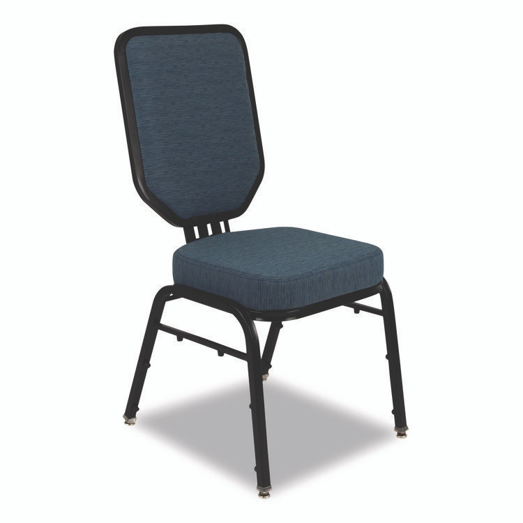 NATIONAL PUBLIC SEATING NPS® 9684BG2 Flex-Back Banquet Chair, Supports Up to 500 lbs, 18.6" Seat Height, Morticia Blue Lagoon Seat/Back, Black Base, 2/Pack