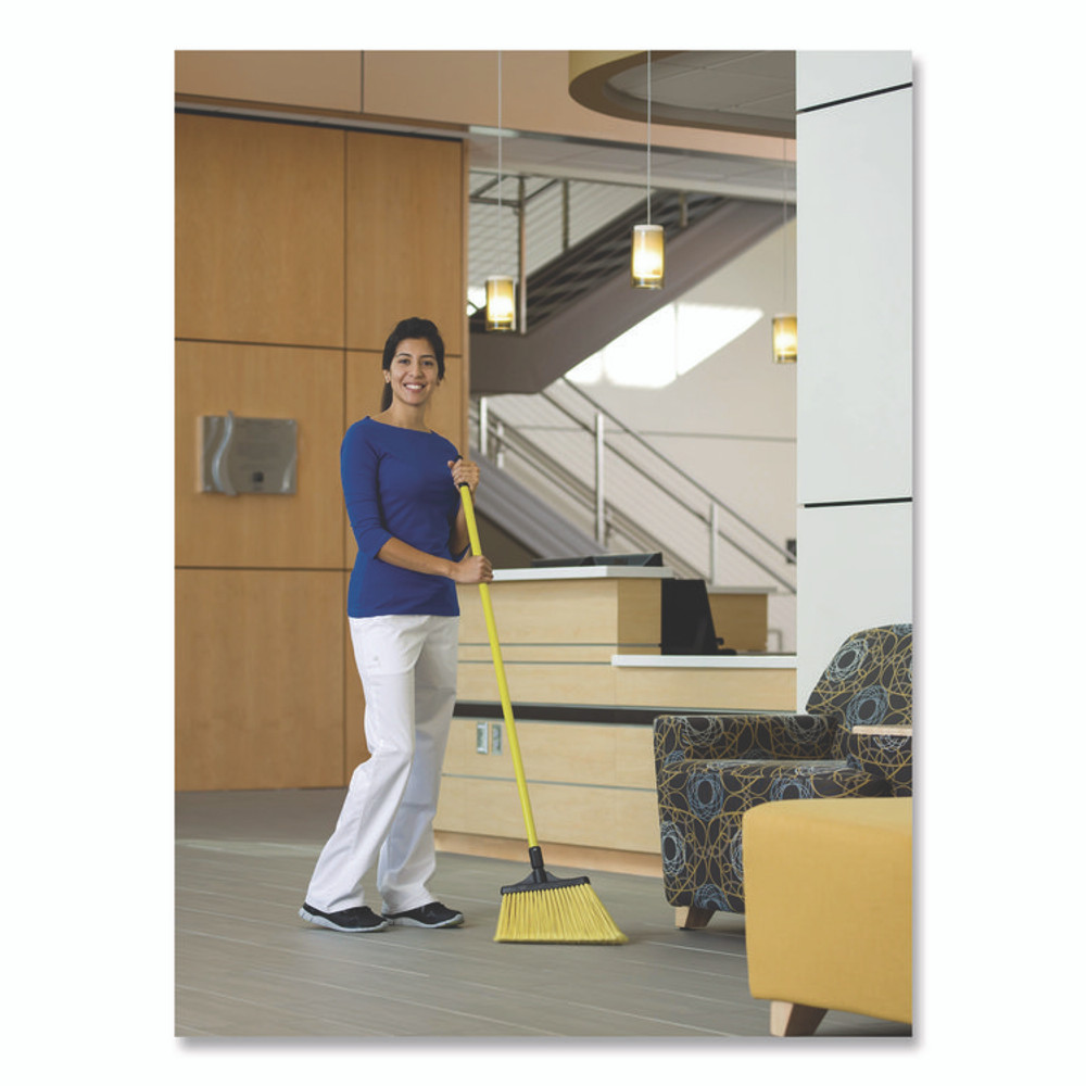 NEXSTEP COMMERCIAL PRODUCTS 91355 MaxiSweep Angle Broom With Fiberglass Handle, 57" Overall Length, Yellow/Black