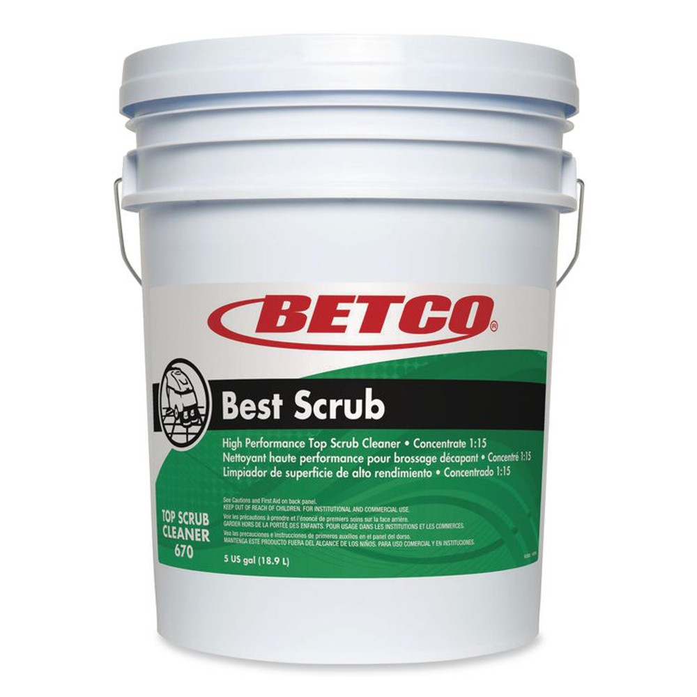 BETCO CORPORATION 6700500 Daily Scrub SC Floor Cleaner, Pleasant Scent, 5 gal Pail
