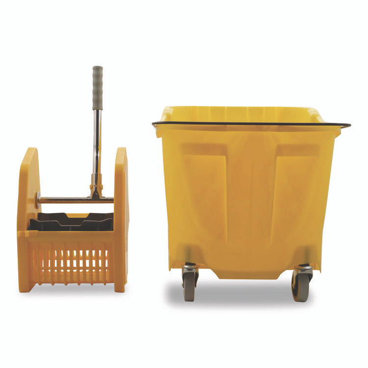 CFS BRANDS Carlisle 4690404 OmniFit Mop Bucket with Down Press Wringer, 35 qt, Yellow