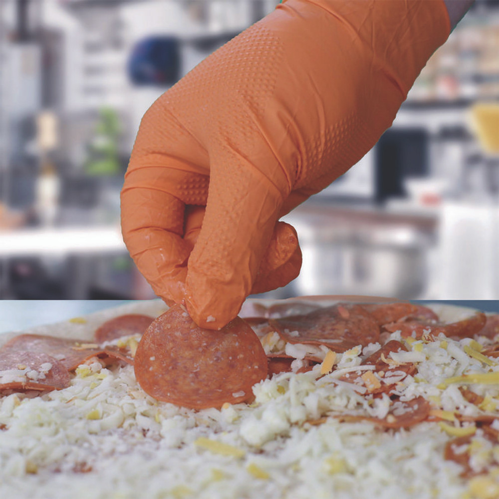 AMMEX CORPORATION Xtreme by XODN46100 DT Nitrile Disposable Gloves, Powder-Free, Large, 6 mil Thick, 9.5" Long, Orange, 100/Box, 10 Boxes/Carton