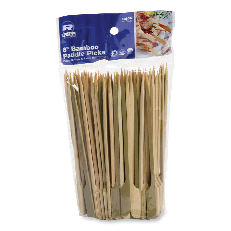 AMERCAREROYAL R800 Bamboo Paddle Picks, 6", Natural, 1,000/Carton
