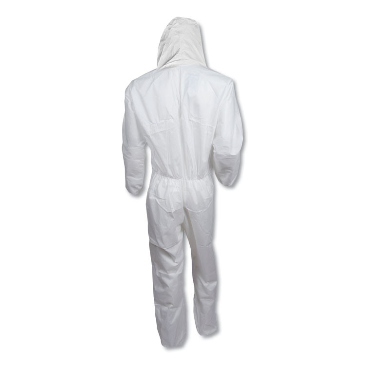SMITH AND WESSON KleenGuard™ 46115 A30 Elastic-Back and Cuff Hooded Coveralls, 2X-Large, White, 25/Carton