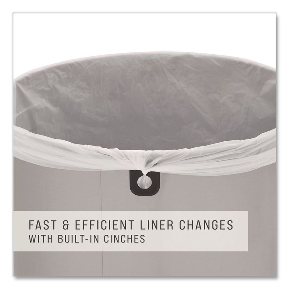 RUBBERMAID COMMERCIAL PROD. 2147584 Refine Series Waste Receptacle, 23 gal, Plastic/Stainless Steel