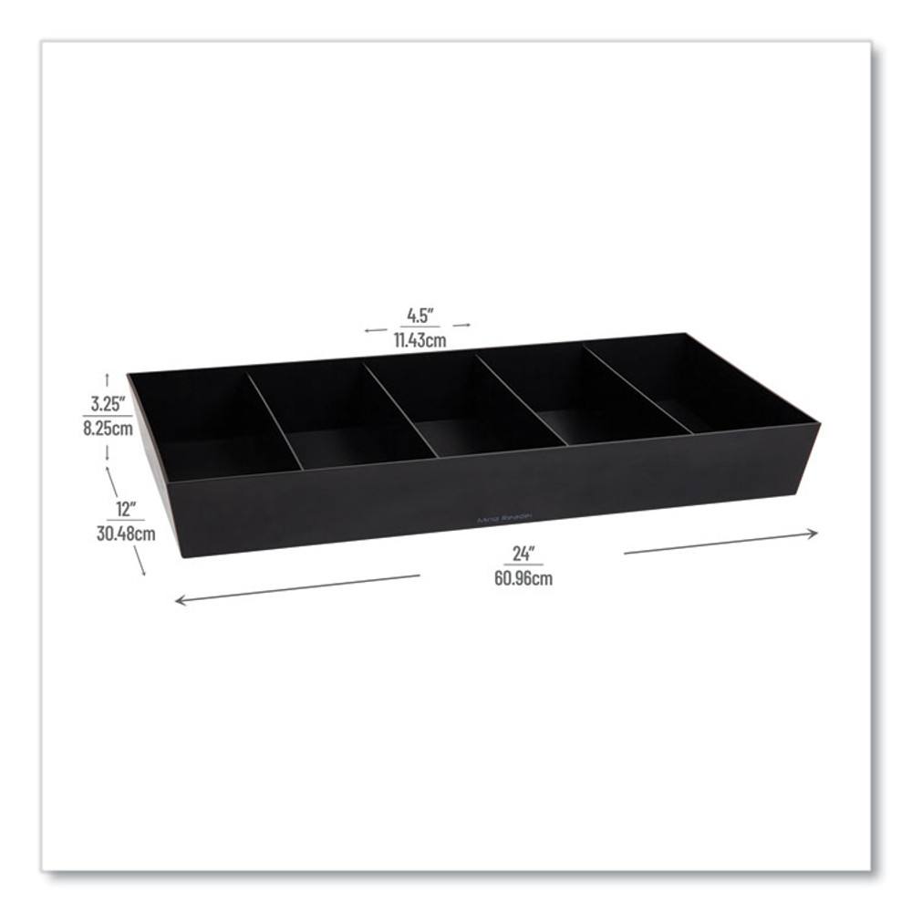 EMS MIND READER LLC SNACKORGTBLK Anchor Collection 5-Compartment Snack Organizer, 12 x 24 x 3.25, Black