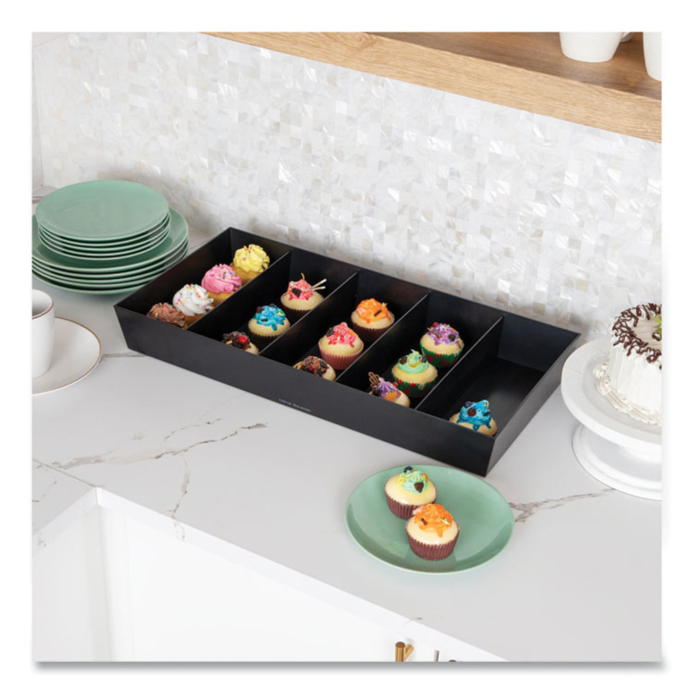 EMS MIND READER LLC SNACKORGTBLK Anchor Collection 5-Compartment Snack Organizer, 12 x 24 x 3.25, Black