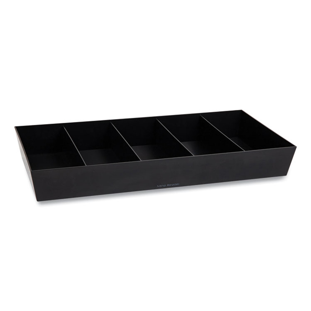 EMS MIND READER LLC SNACKORGTBLK Anchor Collection 5-Compartment Snack Organizer, 12 x 24 x 3.25, Black