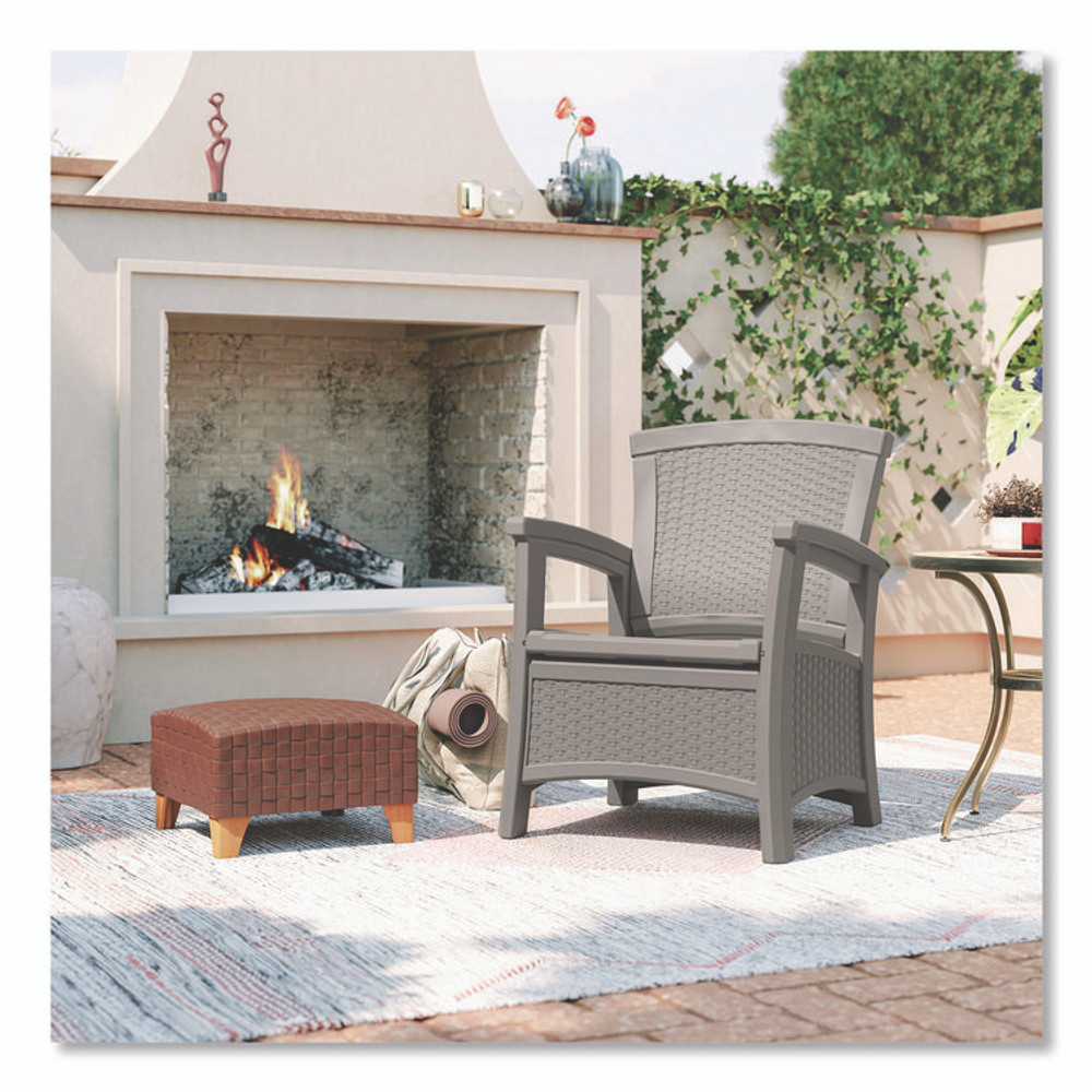 SUNCAST CORPORATION BMCC1800DG Elements Club Chair with Storage, Supports Up to 300 lb, 17" Seat Height, 25.25" x 29.75" x 35.5", Dove Gray