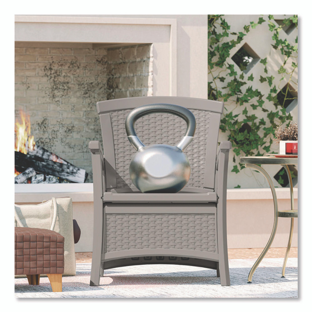 SUNCAST CORPORATION BMCC1800DG Elements Club Chair with Storage, Supports Up to 300 lb, 17" Seat Height, 25.25" x 29.75" x 35.5", Dove Gray
