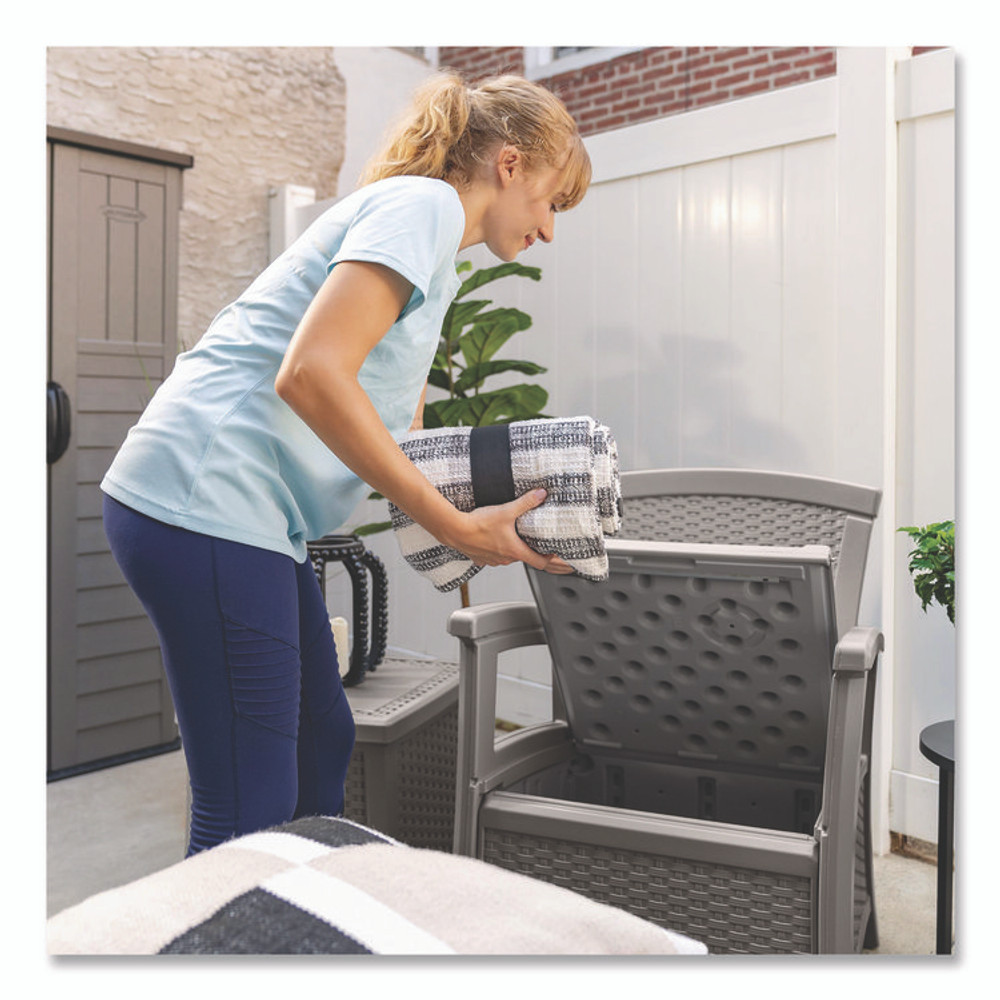 SUNCAST CORPORATION BMCC1800DG Elements Club Chair with Storage, Supports Up to 300 lb, 17" Seat Height, 25.25" x 29.75" x 35.5", Dove Gray