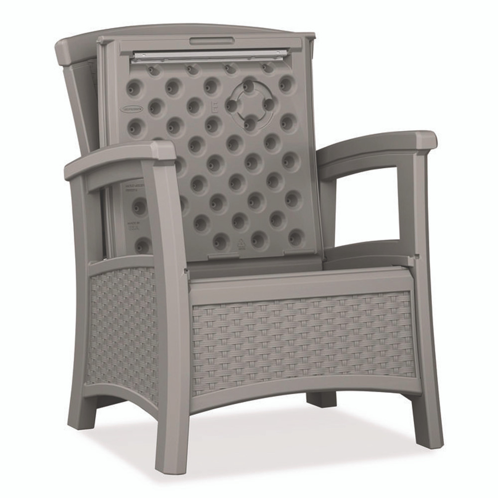 SUNCAST CORPORATION BMCC1800DG Elements Club Chair with Storage, Supports Up to 300 lb, 17" Seat Height, 25.25" x 29.75" x 35.5", Dove Gray