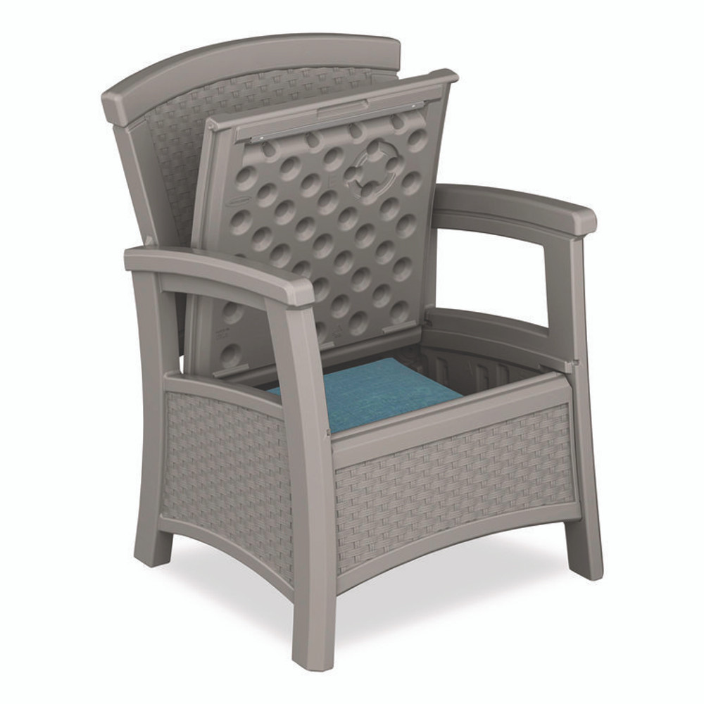 SUNCAST CORPORATION BMCC1800DG Elements Club Chair with Storage, Supports Up to 300 lb, 17" Seat Height, 25.25" x 29.75" x 35.5", Dove Gray