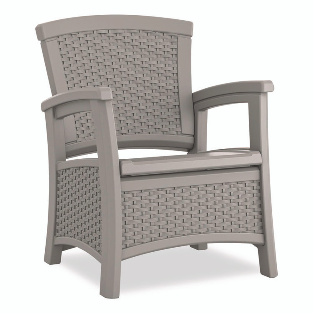 SUNCAST CORPORATION BMCC1800DG Elements Club Chair with Storage, Supports Up to 300 lb, 17" Seat Height, 25.25" x 29.75" x 35.5", Dove Gray