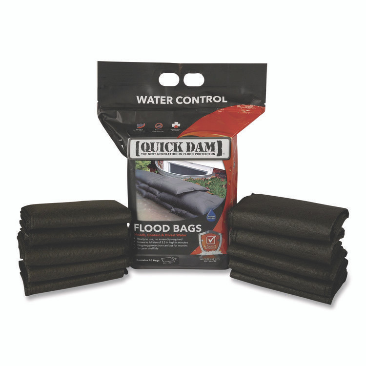 ABSORBENT SPECIALTY PRODUCTS Quick Dam™ QD122410 Flood Bags, 12" x 24" x 3.5", 10/Pack