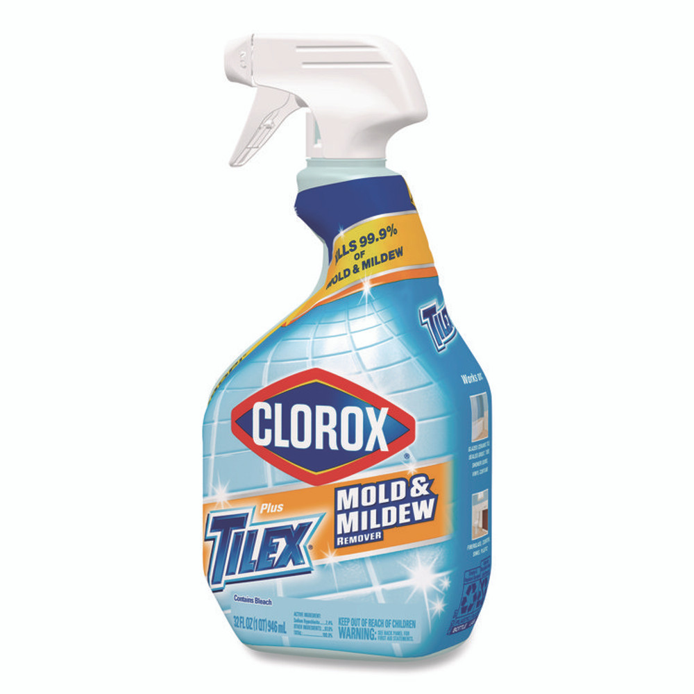CLOROX SALES CO. 01234 Mold and Mildew Remover with Bleach, Unscented, 32 oz Spray Bottle, 9/Carton