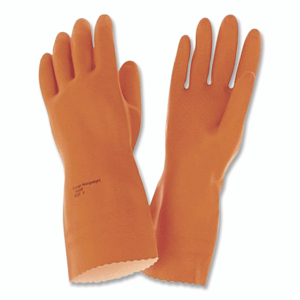 ANSELL LIMITED 208-9CT Alphatech 87-208 Heavyweight Gloves, Large, Orange, 144 Pairs/Carton