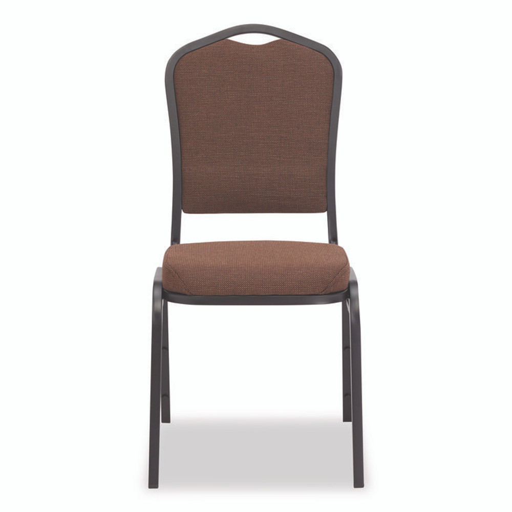 NATIONAL PUBLIC SEATING NPS® 9361BT2 9300 Series Deluxe Upholstered Stack Chair, Fabric, Supports 500 lb, 19" Seat Height, Chocolatier Seat/Back, Black Base, 2/PK
