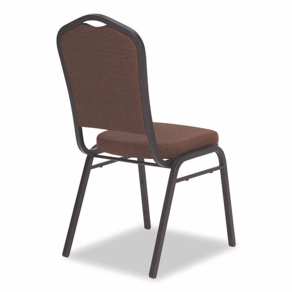 NATIONAL PUBLIC SEATING NPS® 9361BT2 9300 Series Deluxe Upholstered Stack Chair, Fabric, Supports 500 lb, 19" Seat Height, Chocolatier Seat/Back, Black Base, 2/PK