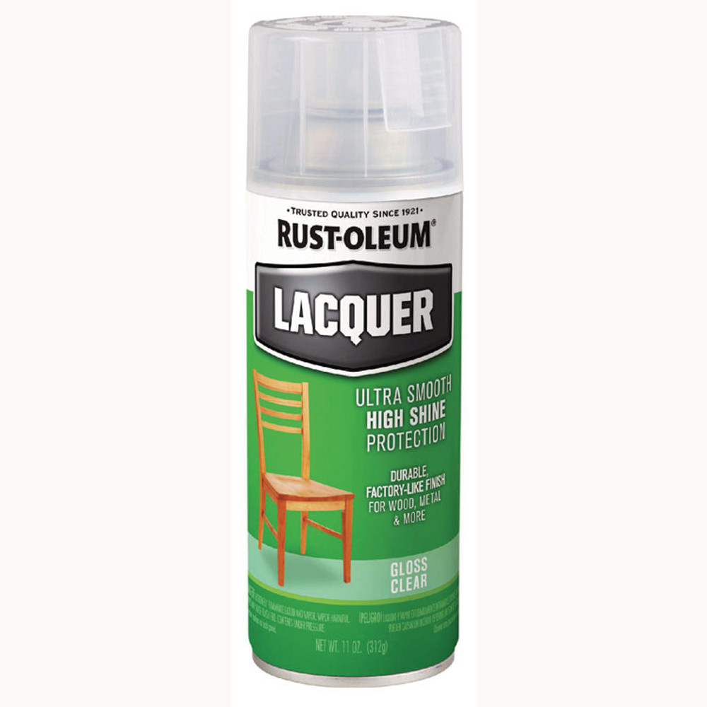 RUST-OLEUM CORPORATION 1906830 Specialty Lacquer Spray Paint, Gloss Clear, 12 oz Aerosol Can, 6/Carton