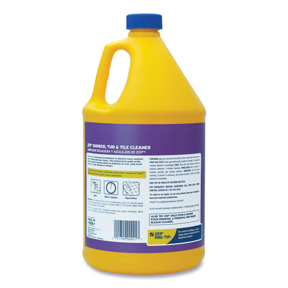 ZEP INC. ZUSTT128A Shower Tub and Tile Cleaner, Pleasant Scent, 1 gal, 4/Carton