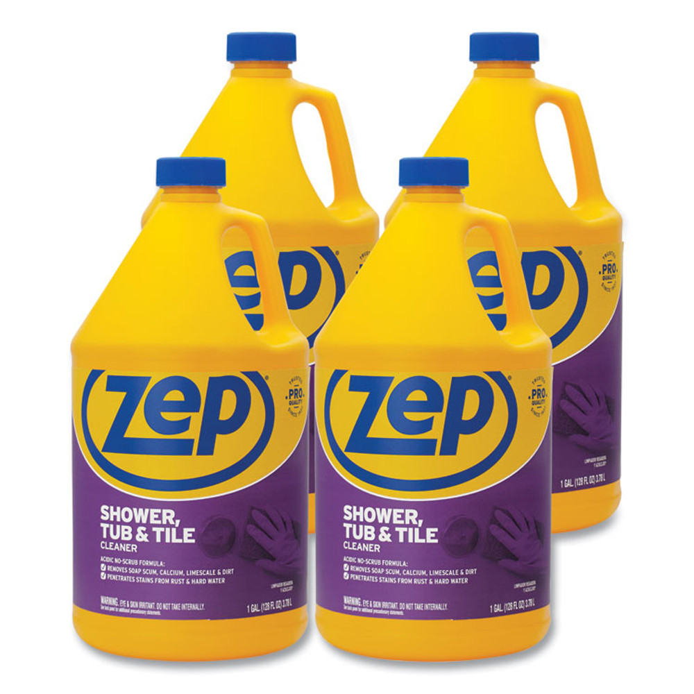ZEP INC. ZUSTT128A Shower Tub and Tile Cleaner, Pleasant Scent, 1 gal, 4/Carton