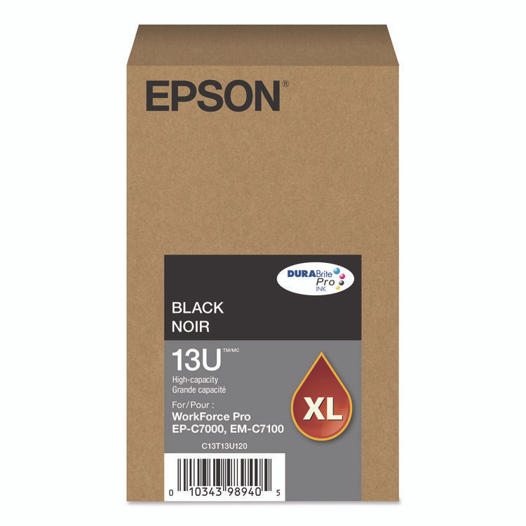 EPSON AMERICA, INC. T13U120 T13U120 (T13U) DURABrite Pro High-Yield Ink, 5,800 Page-Yield, Black