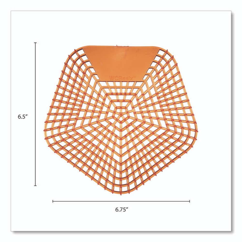 BOARDWALK 1006 Anti-Splash Urinal Screen, Mango Mist Scent, Orange, 0.11 oz, 10/Box