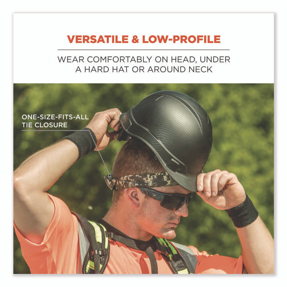 TENACIOUS HOLDINGS, INC. ergodyne® 12569 Chill-Its 6700CT Cooling Bandana PVA Tie Headband, One Size Fits Most, Skulls