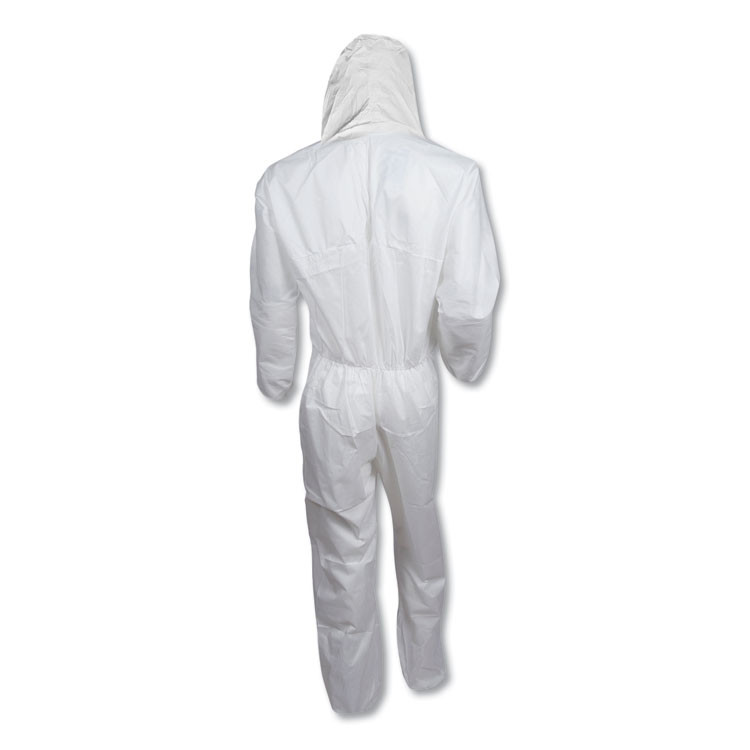 SMITH AND WESSON KleenGuard™ 49113 A20 Breathable Particle Protection Coveralls, Zipper Front, Large, White