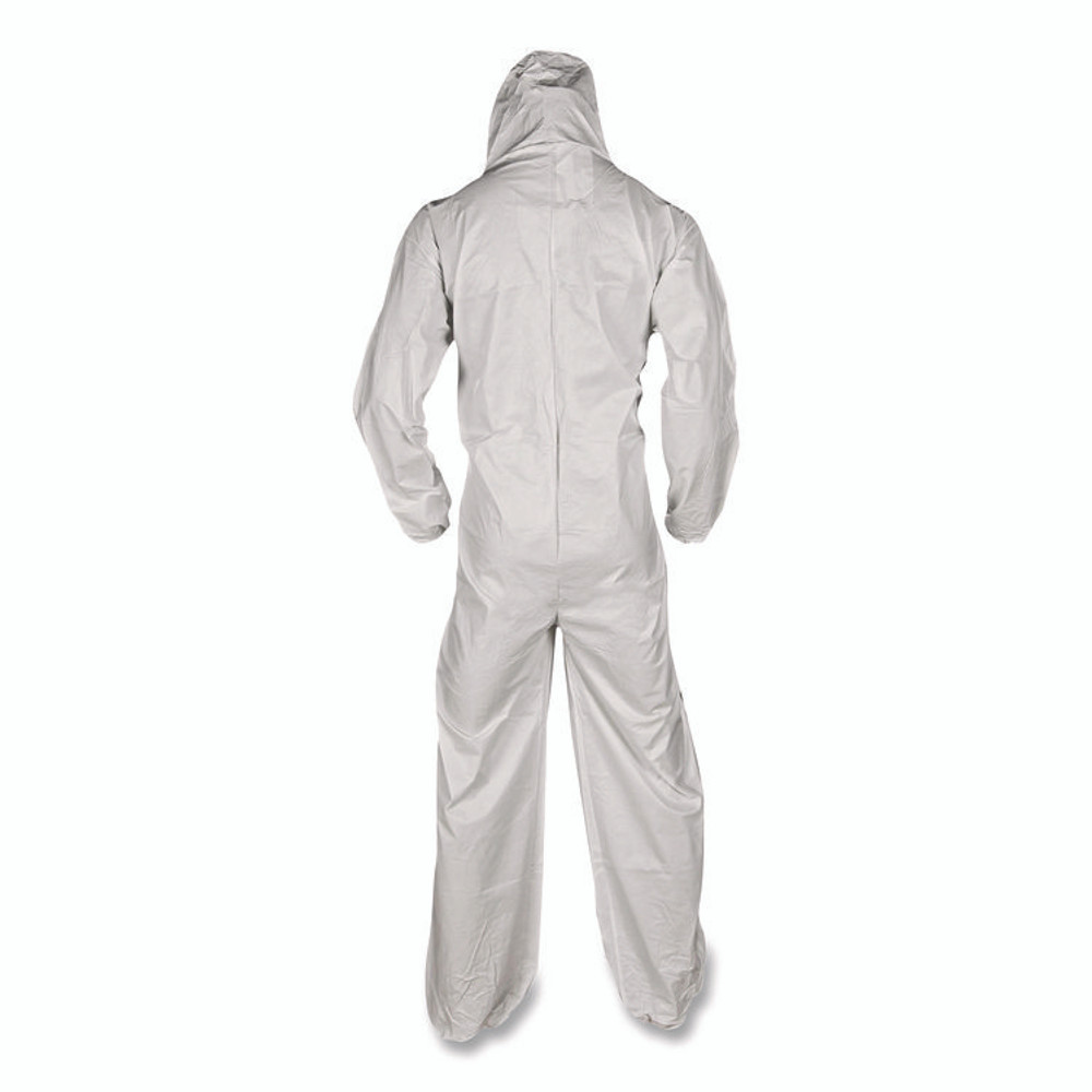 SMITH AND WESSON KleenGuard™ 38943 KGA35 Liquid and Particle Protection Coveralls, Elastic Wrists, Ankles and Hood, 4X-Large, White, 25/Carton