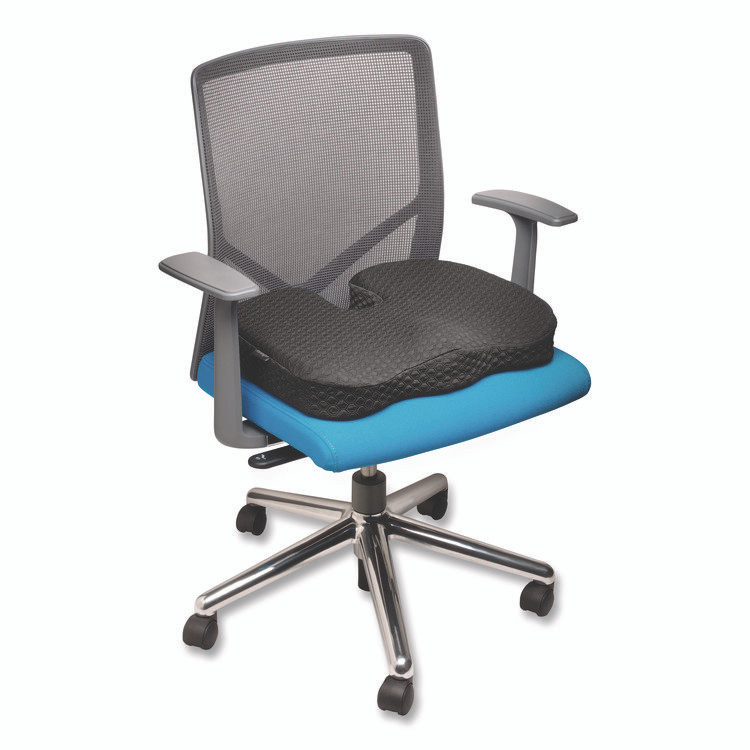 KENSINGTON 55807 Premium Cool-Gel Seat Cushion, 17.5 x 14.5 x 3.1, Black