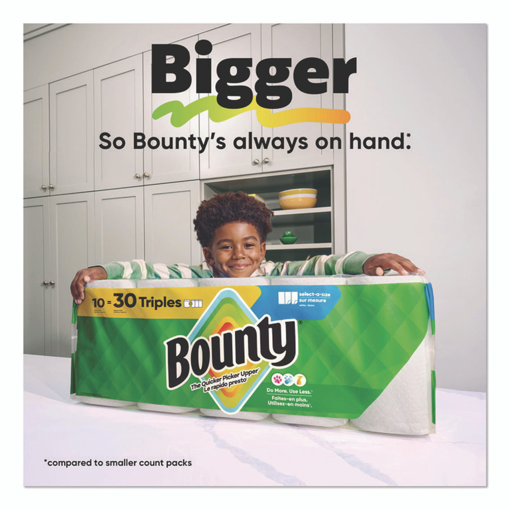 PROCTER & GAMBLE Bounty® 16020 Select-a-Size Kitchen Roll Paper Towels, 2-Ply, 5.9 x 11, White, 123 Sheets/Triple Roll, 6 Rolls/Carton