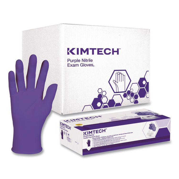 KIMBERLY-CLARK PROFESSIONAL Kimtech™ 55082CT PURPLE NITRILE Exam Gloves, Powder-Free, Medium, 6 mil Thick, 9.5" Long, Purple, 100/Box, 10 Boxes/Carton
