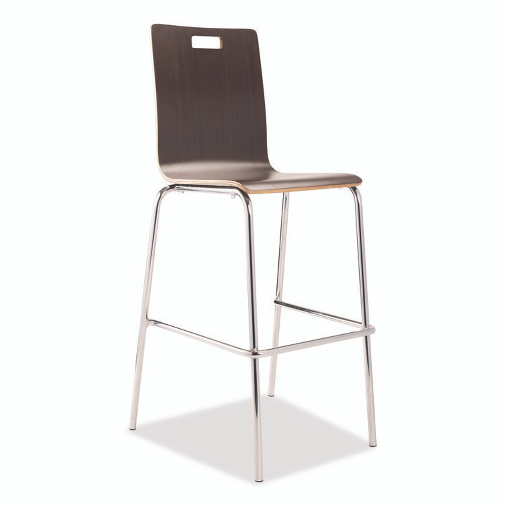 NATIONAL PUBLIC SEATING NPS® BCS214 Bushwick Series Bentwood Stool, Supports Up to 500 lb, 30" Seat Height, Espresso Seat, Espresso Back, Chrome Base, 4/Carton