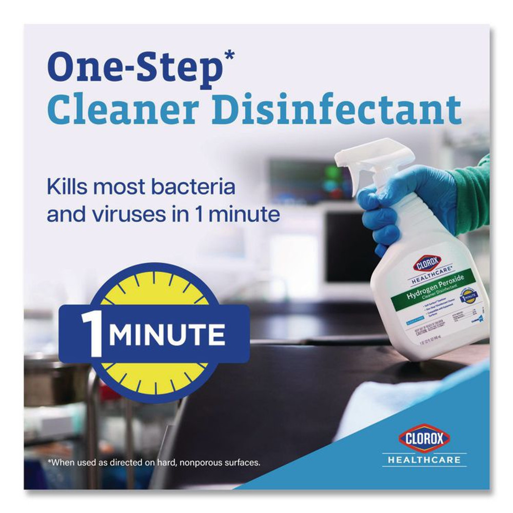 CLOROX SALES CO. Healthcare® 30829 Hydrogen-Peroxide Cleaner/Disinfectant, 1 gal Bottle, 4/Carton