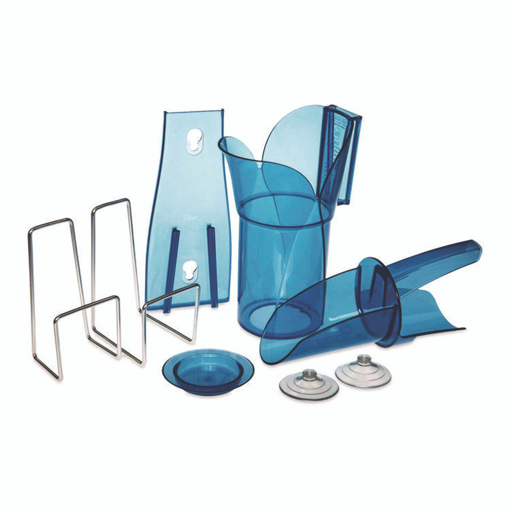 CFS BRANDS San Jamar® SI7000 Saf-T-Scoop and Guardian System for Ice Machines, 12 oz to 16 oz Ice Scoop, Transparent Blue, 50/Carton