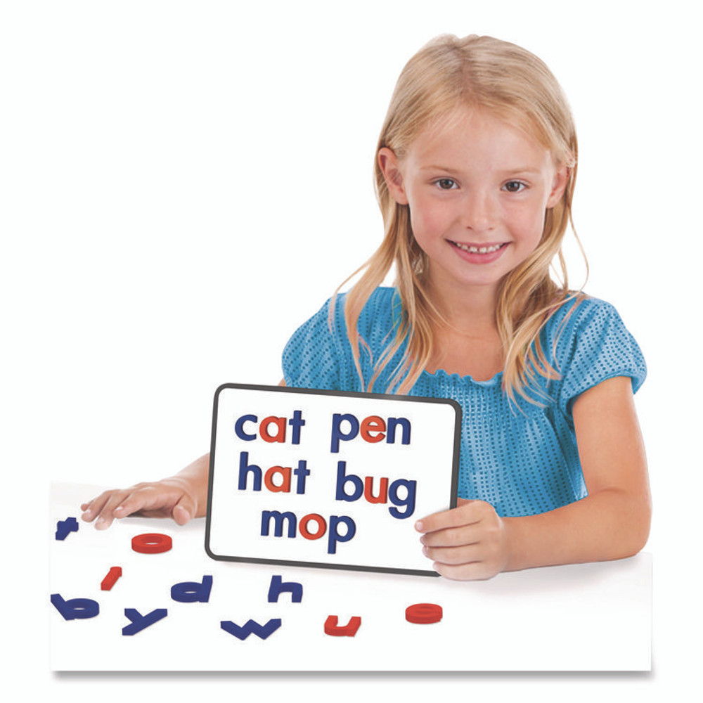 JUNIOR LEARNING Inc® 196 Rainbow Lowercase Letters, (2) Alphabet Sets, (2) Extra Vowel Sets, +/- 1.6" Tall, Blue Consonants, Red Vowels, 62 Pieces