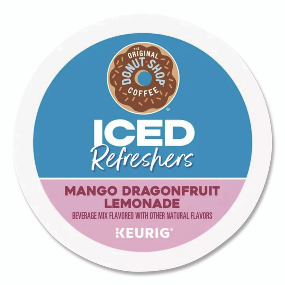 KEURIG DR PEPPER The Original Donut Shop® 0532 ICED Refreshers K-Cup Pods, Mango Dragonfruit Lemonade, 20/Box