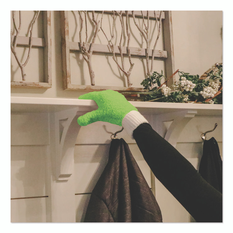 CHAGRINOVATIONS TidyUps TU05709 Microfiber Dusting Gloves and Mitts, Green with White Cuffs, 2 Gloves, 2 Mitts
