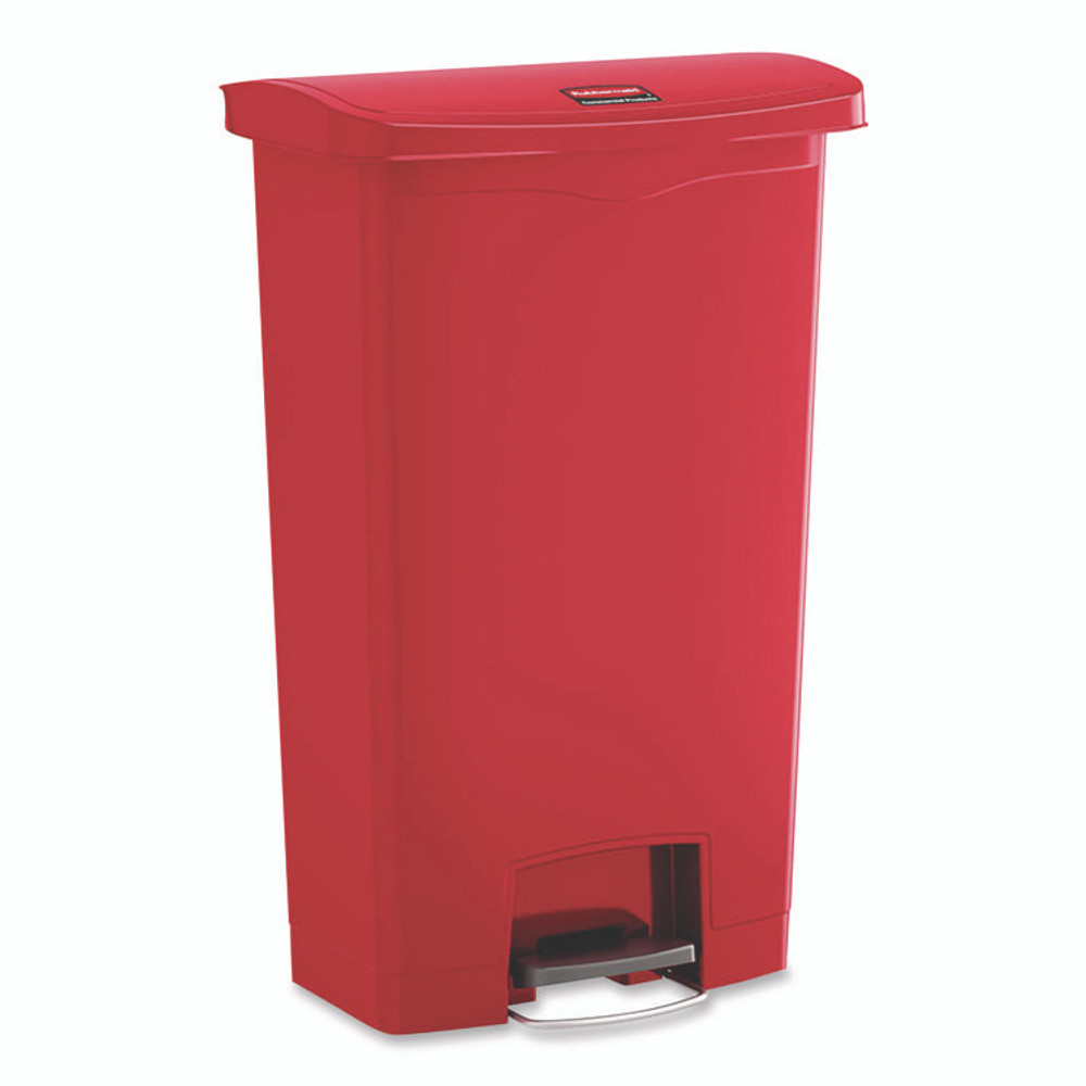 RUBBERMAID COMMERCIAL PROD. 1883570 Slim Jim Streamline Resin Step-On Container, 24 gal, Resin, Red