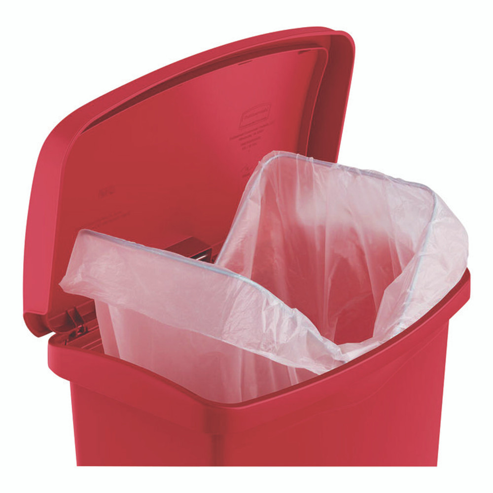 RUBBERMAID COMMERCIAL PROD. 1883570 Slim Jim Streamline Resin Step-On Container, 24 gal, Resin, Red