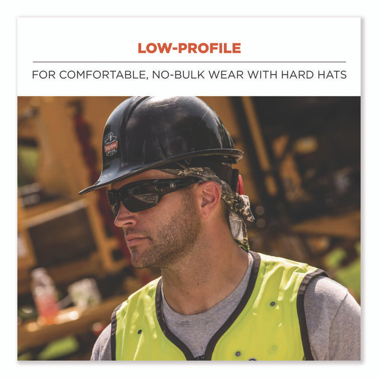 TENACIOUS HOLDINGS, INC. ergodyne® 12487 Chill-Its 6615 High-Performance Bandana Doo Rag with Terry Cloth Sweatband, One Size Fits Most, Black